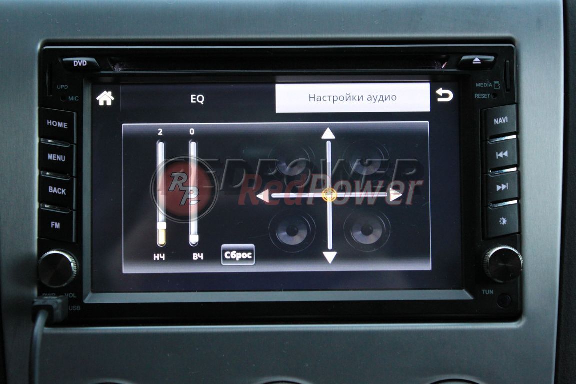 Настройки НЧ и ВЧ динамиков автомагнитолы RedPower