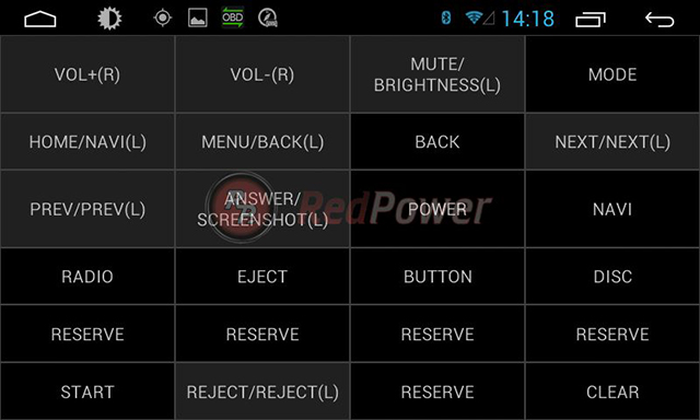 Настройки быстрого доступа на магнитоле RedPower